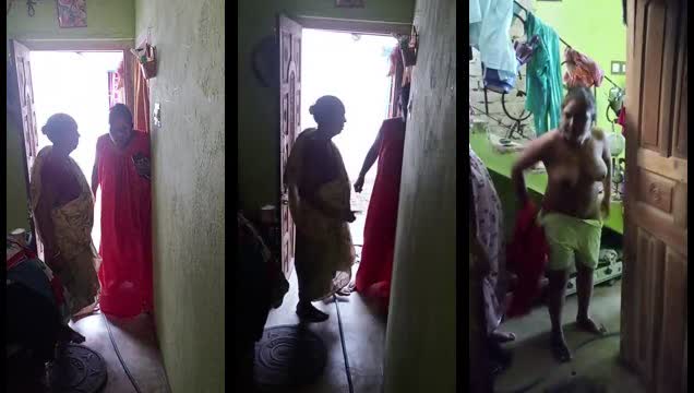 Bangladeshi Boudi Naked Arguing with Family Member in Living Room
