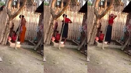 Neighbour Wife Hot Boobs Bathing Secretly Captured Part-4