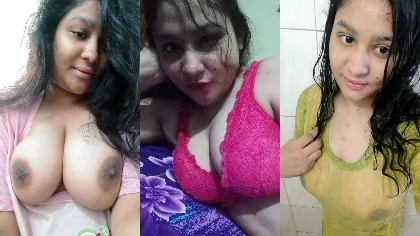Horny Chubby Boobs Press Sexy Ass Striping Bathing Part-9