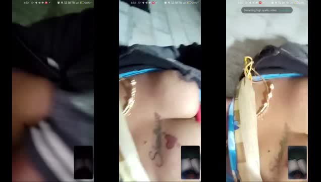 Indian Tattoo Aunty Exposes Boobs on Hotel Balcony