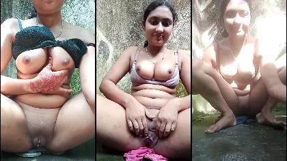 Indian Village Girl Outdoor Bath And Fingering Clip 4 8 Merge Part-2