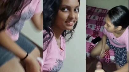 Cute Inocent Cusion Sister Give Handjob