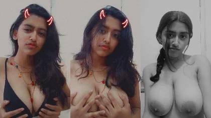 Beautiful Girl Nandan! Showing Big Boobs Press & Fingering Sexy Pink Pussy On Snapchat For Lover Dirty Talinking Part-5