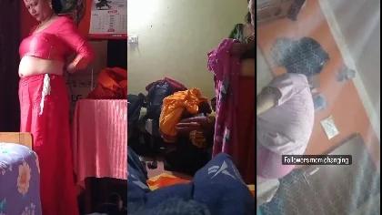 Nepali Mom Changing Dress Bra And Panty Secretly Record By Son