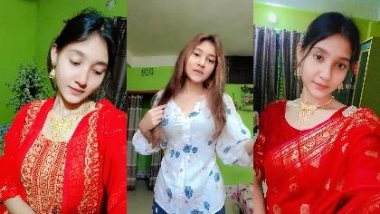 Beautiful Tiktoker And Fb Vlogger Khadija Anabiya Showing Pressing Boobs Part-2