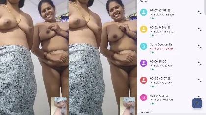 Tamil Two Milf Mother & Son’s Wife Full Nude Show Boobs Strip Together On Vc