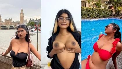 Famous Viral Insta Influncer Sazie Rahman Hot Boobs Press Giving Blowjob & Fucking Hard By Boyfriend