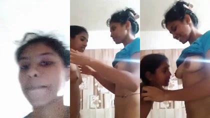 Horny Young Sister Kissing Each Other Boobs & Pussy Full Nude Enjoying