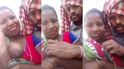 Desi Wife Affair Boobs Press Kissing With Village Lover