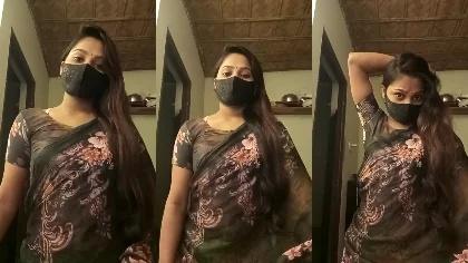 Sexy Indian Bhabhi Stripping Her Saare For Her Clint And Masturbating Part-3