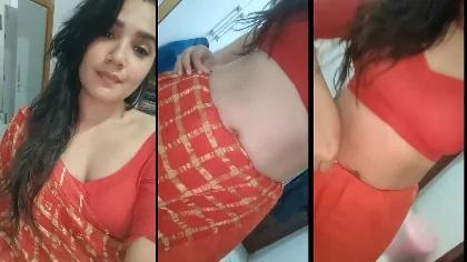 Beautiful Sexy Wife Hot Boobs & Pussy Rubbing Take Off Saree