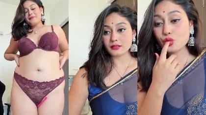 Ritu Randi Saree Opening And Wearing Show With Orgasm