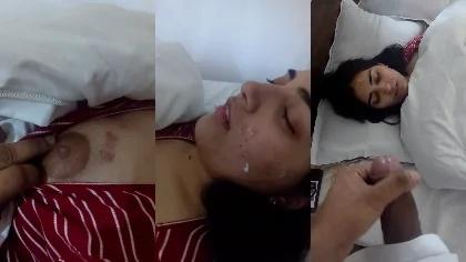 Indian Tharki Brother Masturbating And Throw Her Cum On Her Elder Sisters Face While She Is Sleeping