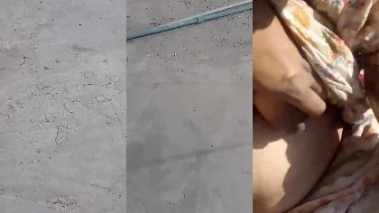 Desi Tharki Boy Press Her Auntys Boobs On Rooftop