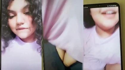 Beautifull Chubby Snapchat Girl Omii Ism Showing Her Big Boobs Faty Pussy Licking Her Tits