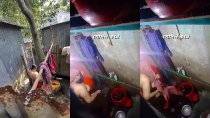 Tanker Village Bhabi Bathing Nude Captured By Someone
