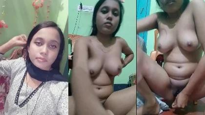 Beautiful Desi Horny Girlfriend Hot Boobs Press Sexy Shaved Pussy Fingering Masturbation