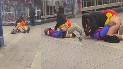 Extreme Airport Naked Dare And Public Sex On Floor